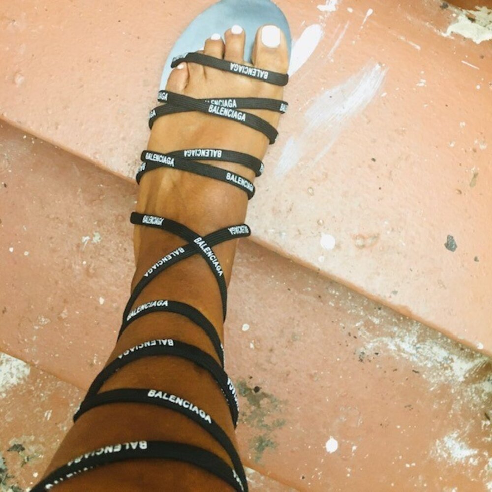 Balenciaga tie up leg Sandals